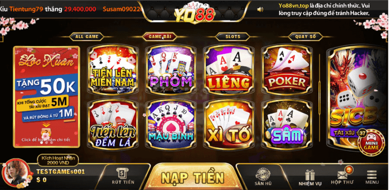 Game bài Yo88 đổi thưởng